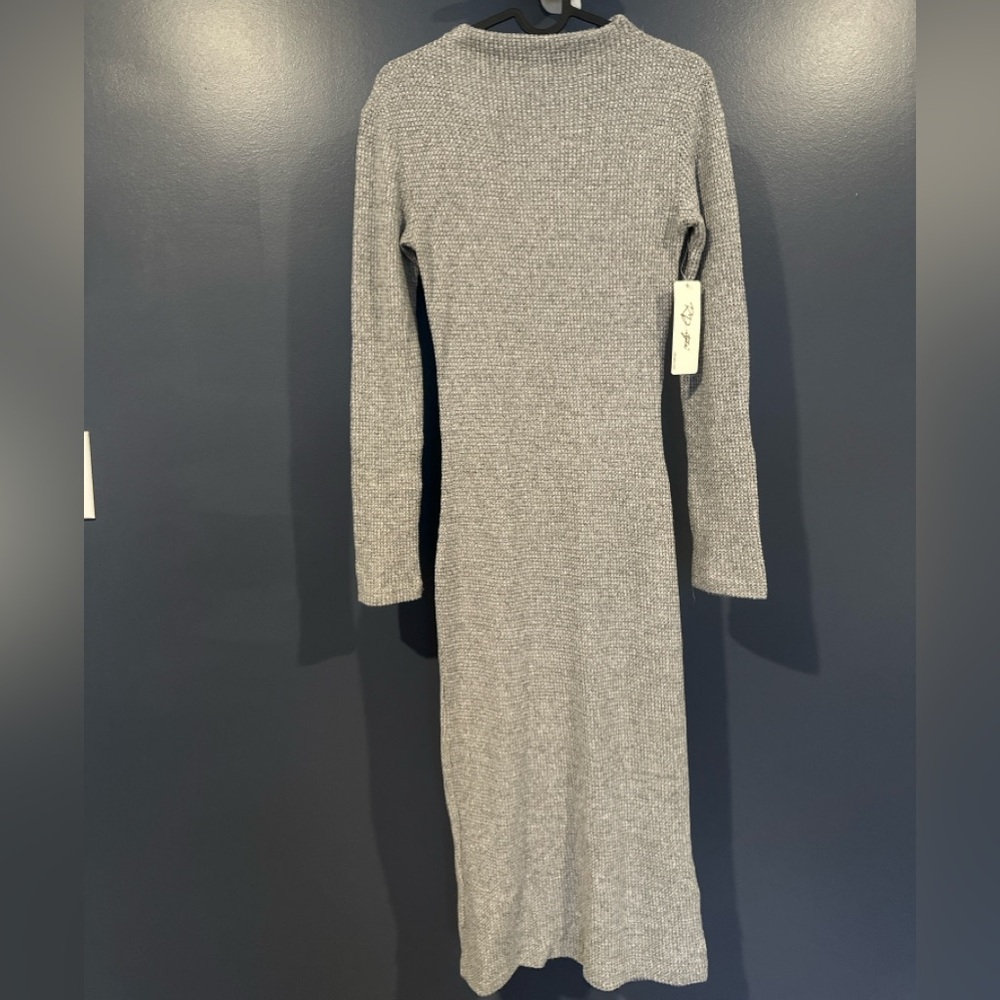 RD Style Grey, waffle Sweater Dress